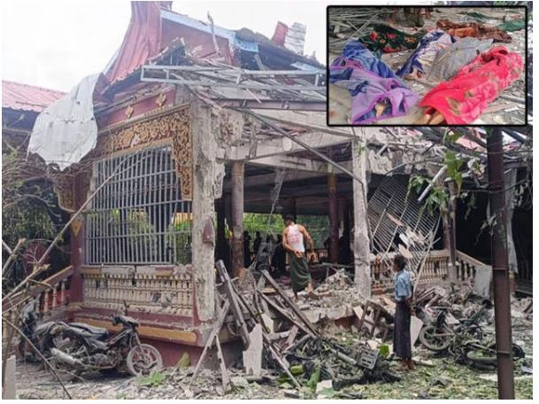 Bombing The Buddhist Synagogue of the Military Government in Myanmar; 23 Refugees Killed