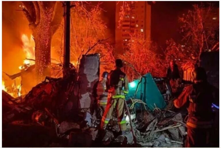 Ukraine Drone Attack on Major Russian Oil Depot, Massive Fire Breaks Out